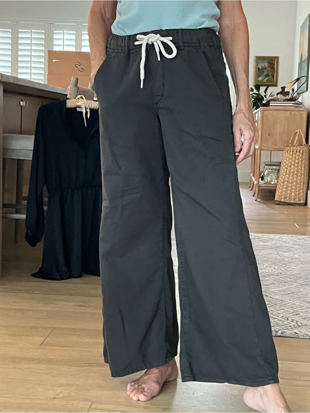 Pilcro Anthropologie XS wide leg palazzo pants charcoal color. Washed, not worn - Picture 10 of 13